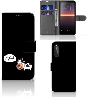 B2Ctelecom Flipcover Sony Xperia 10 II Telefoon Hoesje Cow Gepersonaliseerd Cadeau