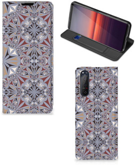 B2Ctelecom Flipcover Sony Xperia 5 II Smart Cover Flower Tiles