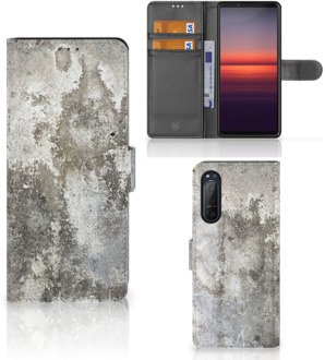 B2Ctelecom Flipcover Sony Xperia 5II Telefoon Hoesje Beton