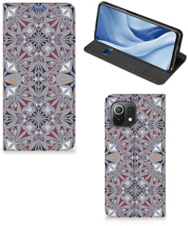 B2Ctelecom Flipcover Xiaomi Mi 11 Lite Smart Cover Flower Tiles