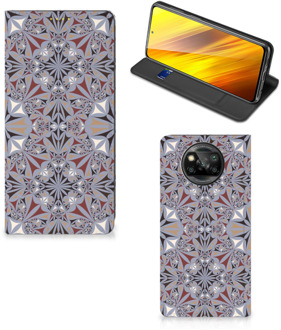 B2Ctelecom Flipcover Xiaomi Poco X3 Smart Cover Flower Tiles