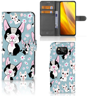 B2Ctelecom Flipcover Xiaomi Poco X3 Telefoon Hoesje Cadeau voor Kleinzoon Hondjes