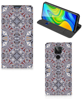 B2Ctelecom Flipcover Xiaomi Redmi Note 9 Smart Cover Flower Tiles