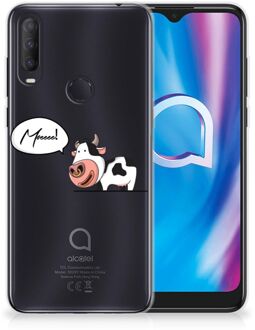 B2Ctelecom Foto hoesje Alcatel 1S (2020) Telefoon Hoesje Gepersonaliseerd Cadeau Cow