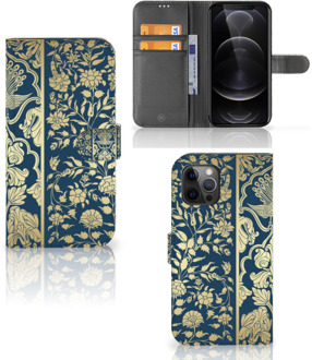 B2Ctelecom Foto hoesje Apple iPhone 12 Pro Max Telefoon Case Golden Flowers