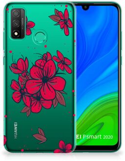 B2Ctelecom Foto hoesje Huawei P Smart 2020 Telefoon Hoesje Blossom Red