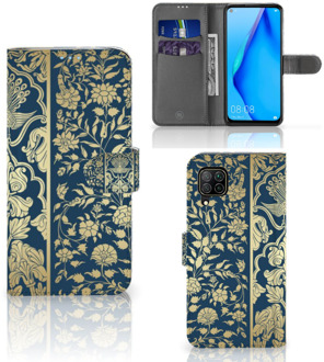 B2Ctelecom Foto hoesje Huawei P40 Lite Telefoonhoesje Golden Flowers