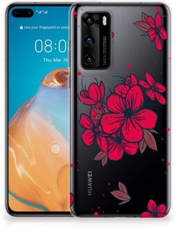 B2Ctelecom Foto hoesje Huawei P40 Telefoon Hoesje Blossom Red