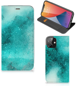 B2Ctelecom Foto hoesje iPhone 12 | iPhone 12 Pro Smart Cover Painting Blue