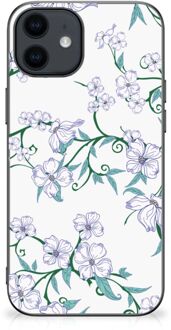 B2Ctelecom Foto hoesje iPhone 12 Pro | 12 (6.1") Telefoonhoesje met Zwarte rand Blossom White