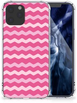 B2Ctelecom Foto hoesje iPhone 12 Pro Max Smartphone hoesje met doorzichtige rand Waves Pink