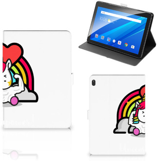 B2Ctelecom Foto Hoesje Lenovo Tab E10 Cover met Magneetsluiting Unicorn Power