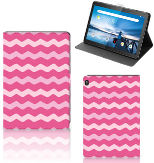 B2Ctelecom Foto Hoesje Lenovo Tablet M10 Hoes met Standaard Waves Pink