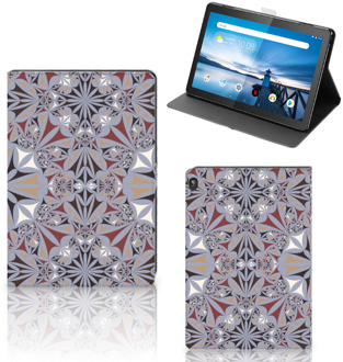 B2Ctelecom Foto Hoesje Lenovo Tablet M10 Hoesje met Magneetsluiting Flower Tiles