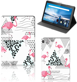 B2Ctelecom Foto Hoesje Lenovo Tablet M10 Hoesje met Standaard Flamingo Triangle