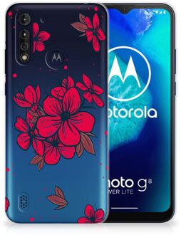 B2Ctelecom Foto hoesje Motorola Moto G8 Power Lite Telefoon Hoesje Blossom Red