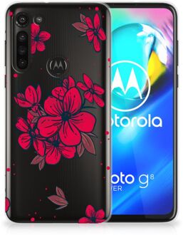 B2Ctelecom Foto hoesje Motorola Moto G8 Power Telefoon Hoesje Blossom Red