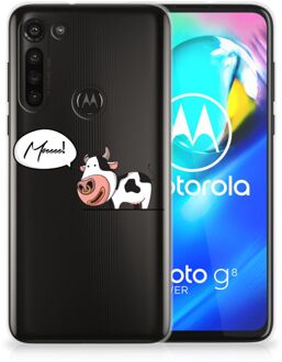 B2Ctelecom Foto hoesje Motorola Moto G8 Power Telefoon Hoesje Gepersonaliseerd Cadeau Cow