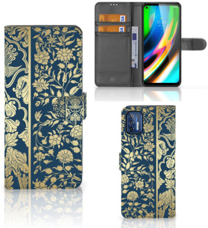 B2Ctelecom Foto hoesje Motorola Moto G9 Plus Telefoon Case Golden Flowers