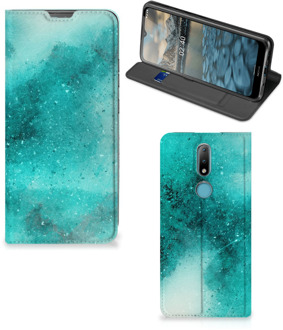 B2Ctelecom Foto hoesje Nokia 2.4 Smart Cover Painting Blue