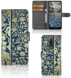 B2Ctelecom Foto hoesje Nokia 2.4 Telefoon Case Golden Flowers