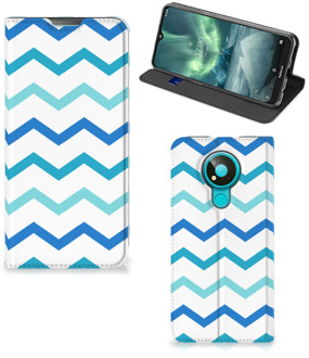 B2Ctelecom Foto hoesje Nokia 3.4 Smart Cover Zigzag Blauw