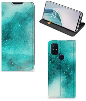 B2Ctelecom Foto hoesje OnePlus Nord N10 5G Smart Cover Painting Blue