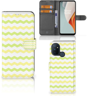 B2Ctelecom Foto hoesje OnePlus Nord N100 Telefoonhoesje Waves Yellow