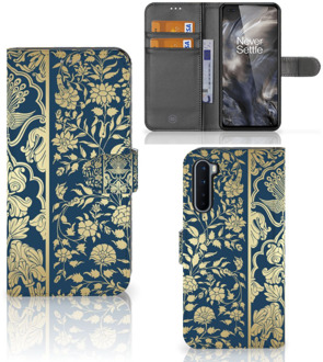 B2Ctelecom Foto hoesje OnePlus Nord Telefoon Case Golden Flowers