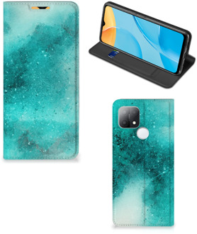 B2Ctelecom Foto hoesje OPPO A15 Smart Cover Painting Blue