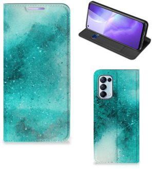 B2Ctelecom Foto hoesje OPPO Find X3 Lite Smart Cover Painting Blue