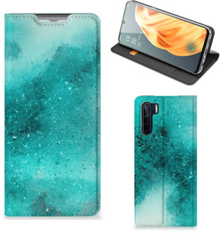 B2Ctelecom Foto hoesje OPPO Reno3 | A91 Smart Cover Painting Blue