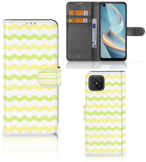 B2Ctelecom Foto hoesje OPPO Reno4 Z Telefoonhoesje Waves Yellow