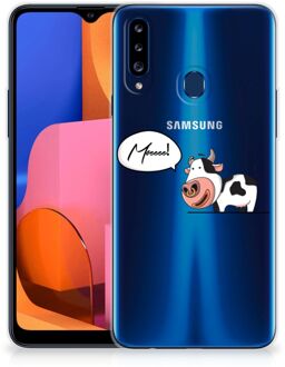 B2Ctelecom Foto hoesje Samsung Galaxy A20s Telefoon Hoesje Gepersonaliseerd Cadeau Cow