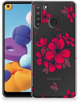 B2Ctelecom Foto hoesje Samsung Galaxy A21 Telefoon Hoesje Blossom Red