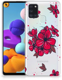 B2Ctelecom Foto hoesje Samsung Galaxy A21s Telefoon Hoesje Blossom Red