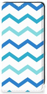 B2Ctelecom Foto hoesje Samsung Galaxy A41 Smart Cover Zigzag Blauw