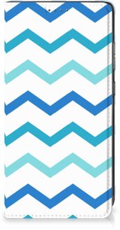 B2Ctelecom Foto hoesje Samsung Galaxy A52 Smart Cover Zigzag Blauw