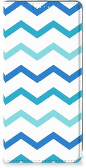 B2Ctelecom Foto hoesje Samsung Galaxy A71 Smart Cover Zigzag Blauw