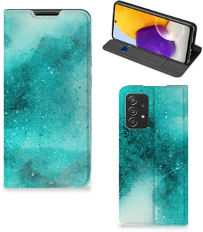 B2Ctelecom Foto hoesje Samsung Galaxy A72 (5G/4G) Smart Cover Painting Blue