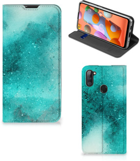 B2Ctelecom Foto hoesje Samsung Galaxy M11 | A11 Smart Cover Painting Blue