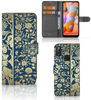 B2Ctelecom Foto hoesje Samsung Galaxy M11 | A11 Telefoon Case Golden Flowers