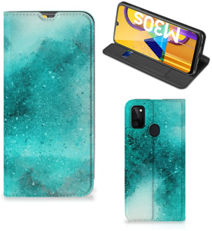 B2Ctelecom Foto hoesje Samsung Galaxy M21 Smart Cover Painting Blue