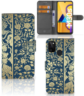 B2Ctelecom Foto hoesje Samsung Galaxy M21 Telefoonhoesje Golden Flowers