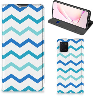 B2Ctelecom Foto hoesje Samsung Galaxy Note 10 Lite Smart Cover Zigzag Blauw