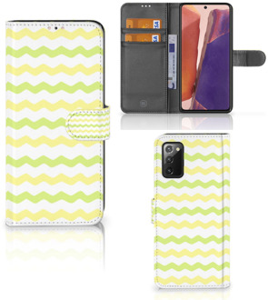 B2Ctelecom Foto hoesje Samsung Galaxy Note 20 Telefoonhoesje Waves Yellow