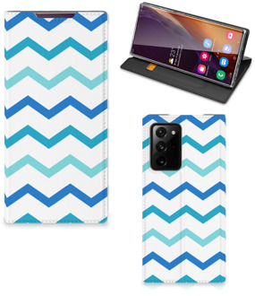 B2Ctelecom Foto hoesje Samsung Galaxy Note 20 Ultra Smart Cover Zigzag Blauw