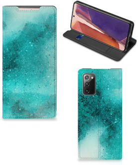 B2Ctelecom Foto hoesje Samsung Galaxy Note20 Smart Cover Painting Blue