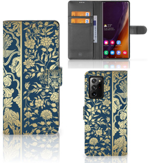 B2Ctelecom Foto hoesje Samsung Galaxy Note20 Ultra Telefoon Case Golden Flowers