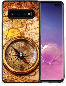 B2Ctelecom Foto hoesje Samsung Galaxy S10+ Telefoonhoesje met Zwarte rand Kompas